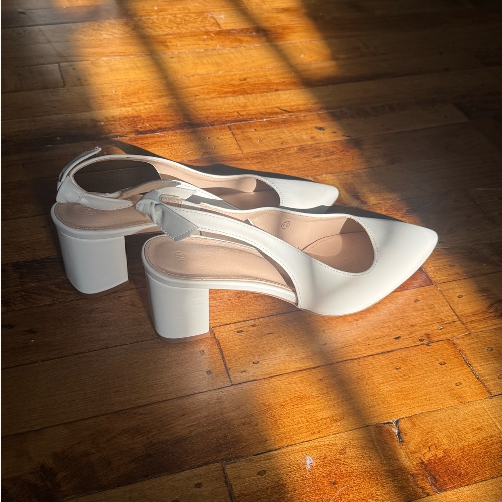 Elegant White Slingback Heels